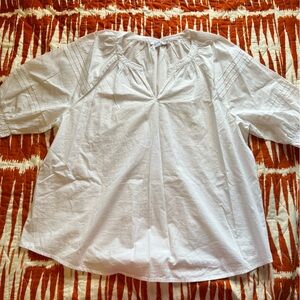 Chicos cotton poplin puff sleeve blouse